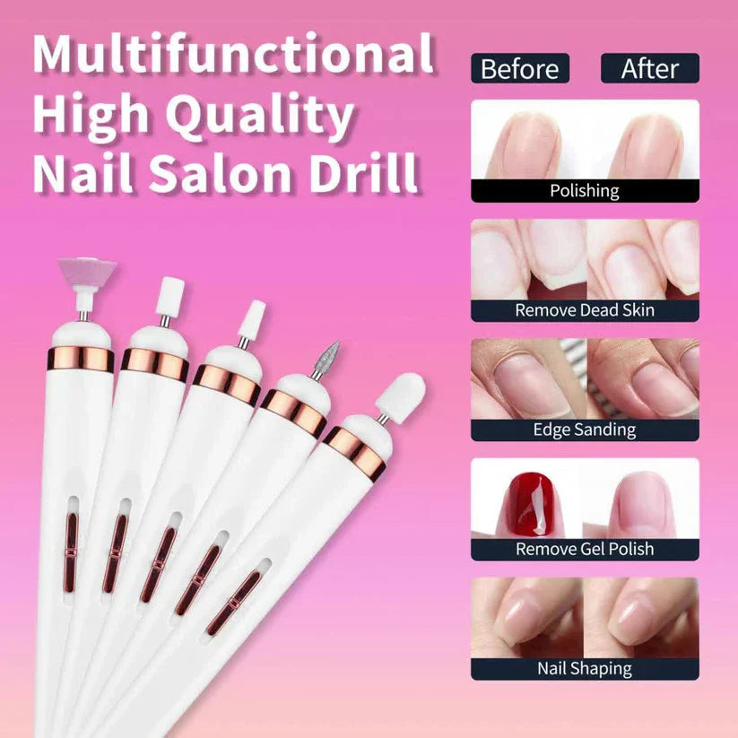 Myyeah Nail Art Drill Machine White and Lightpink 2W,