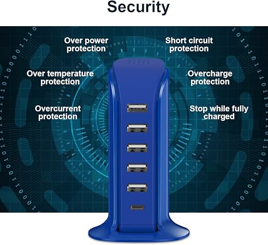 USB Charging Station Upoy, 6 Ports Charging Blocks,