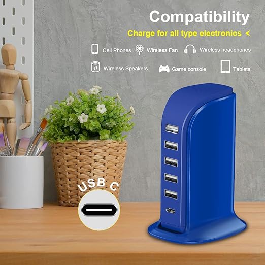 USB Charging Station Upoy, 6 Ports Charging Blocks,