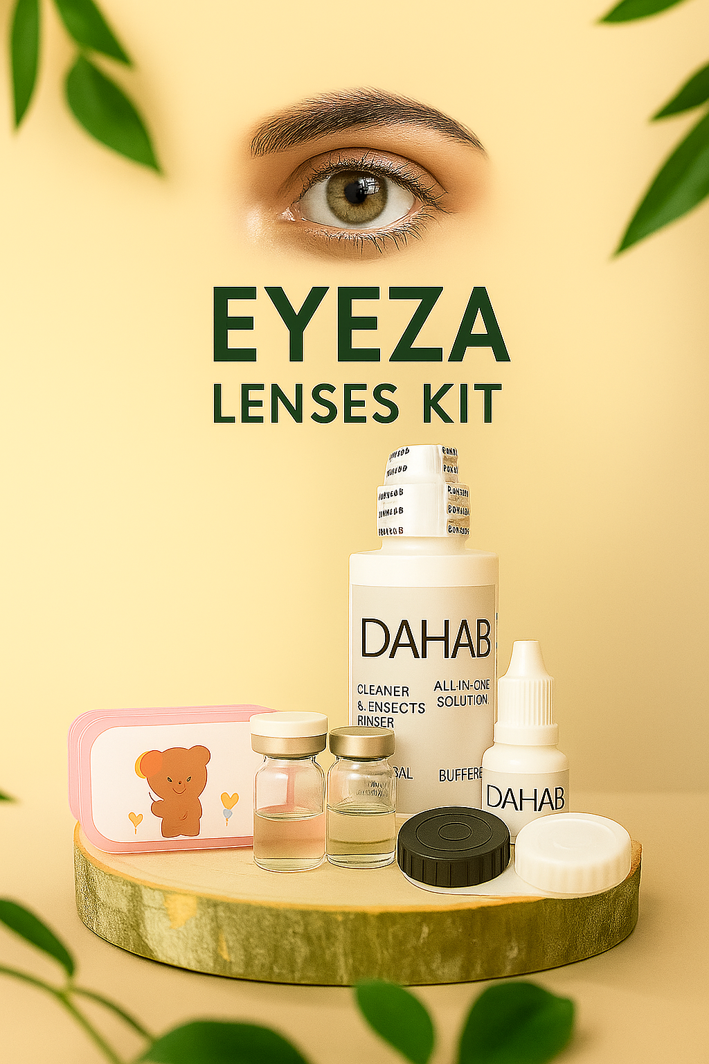 Eyeza Eye Lenses - Kit : Includes premium lenses, cleaning solution, and accessories.