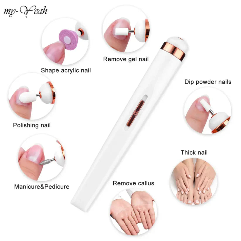 Myyeah Nail Art Drill Machine White and Lightpink 2W，